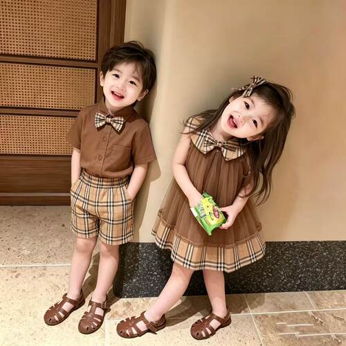 幼儿园园服班服夏季男女童兄妹装拍毕业照学院风套装儿童演出服潮