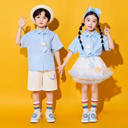 六一儿童节表演服夏季小学生班服校服园服啦啦队毕业照学院演出服