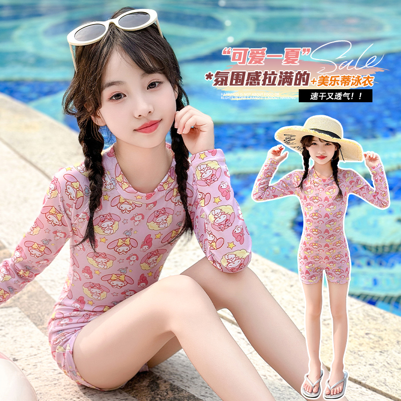 女童连体泳衣夏季新款儿童潜水服中大童洋气小女孩网红爆款游泳服