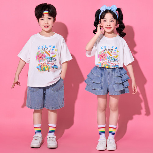 六一儿童节表演服夏季小学生班服校服园服啦啦队毕业照学院演出服