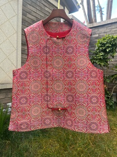 上久楷红八大 红色八达晕马甲 正品带钢印 内衬22姆米6A桑蚕丝