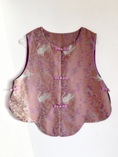 日记马甲 内衬2 宋锦马甲 带钢印 姆米6A桑蚕丝 正品 钱小萍猫