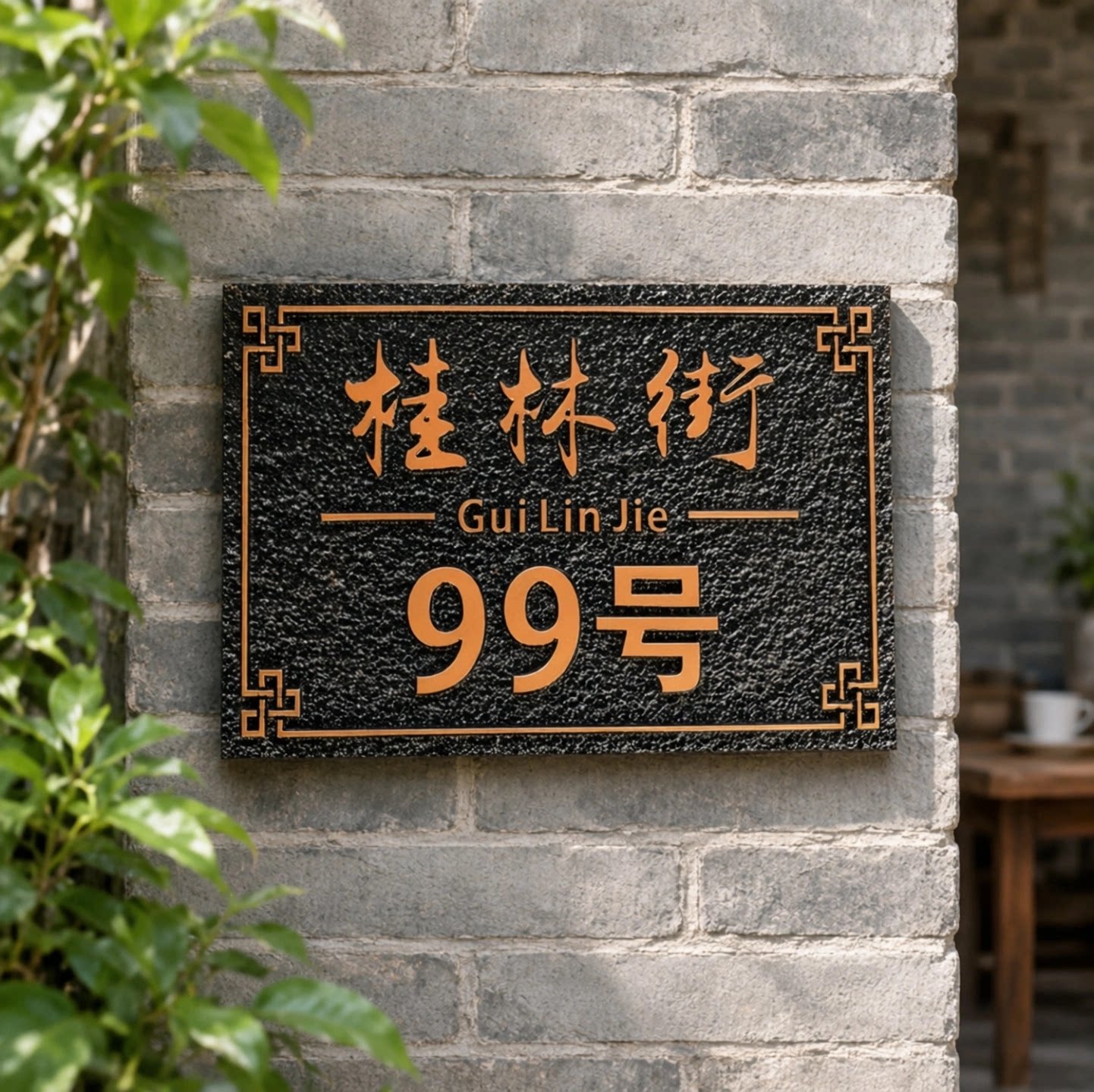 户外别墅入户门牌号牌家用定制做家庭仿古铜浮雕铝合金庭院门牌