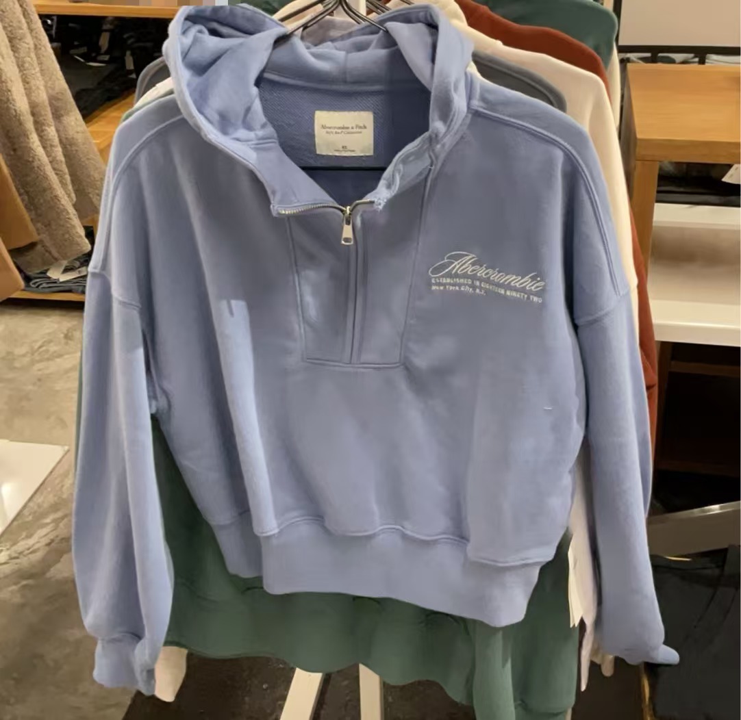 Abercrombie&fitch AF国内代购女款半拉链卫衣2024新款不支持退货