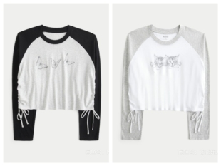 Hollister 国内代购2025新款猫咪/蝴蝶印花插件长袖不支持退货