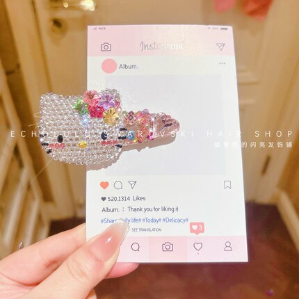 璐掌柜全手工华子kitty猫发夹HelloKitty多巴胺甜美边夹鸭嘴夹