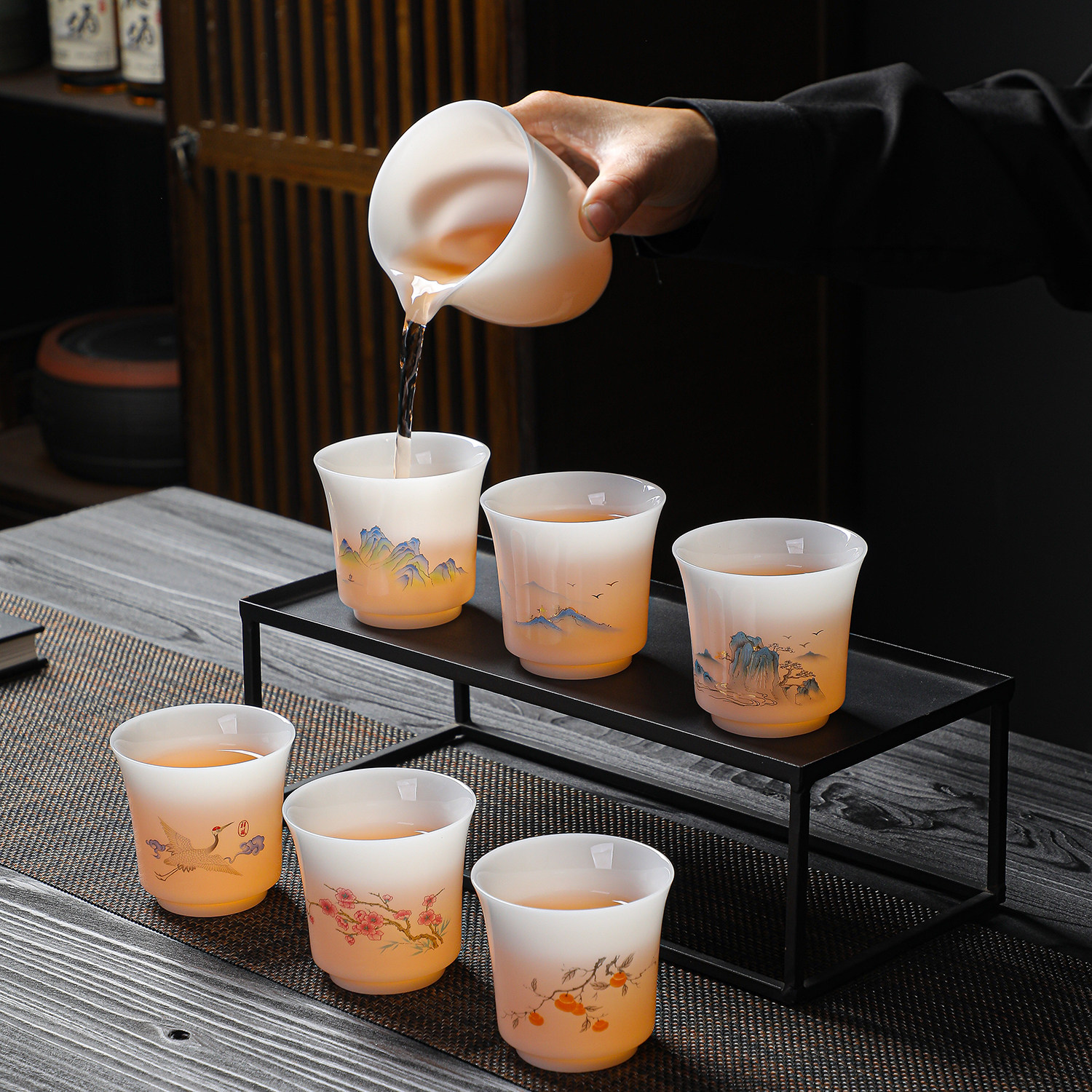 冰种璞玉瓷主人杯陶瓷茶杯白瓷功夫茶具套装个人专用茶盏家用茶杯