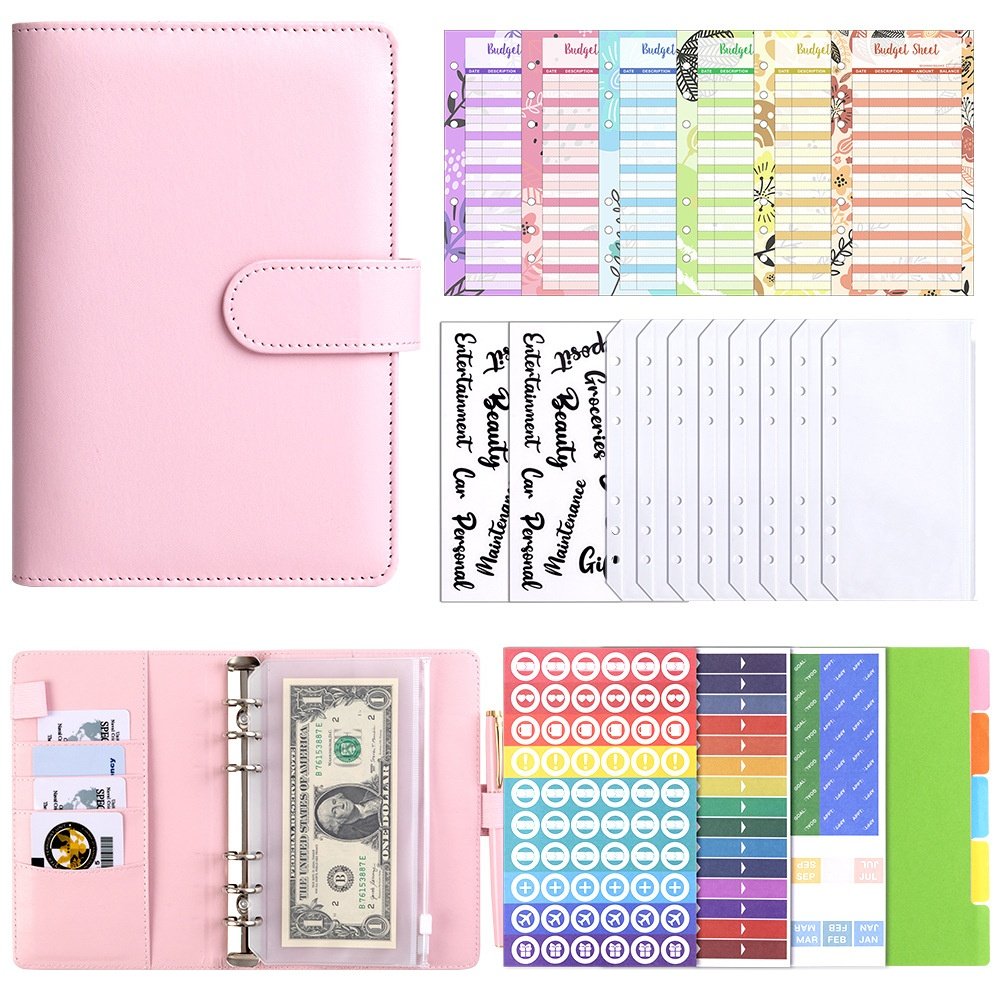 跨境专供A6活页本可拆卸笔记本拉链马卡龙PU皮活页现金预算手账本,文具电教/文化用品/商务用品,手帐/日程本/计划本,淘宝优惠券,粉丝福利购,淘宝优惠卷