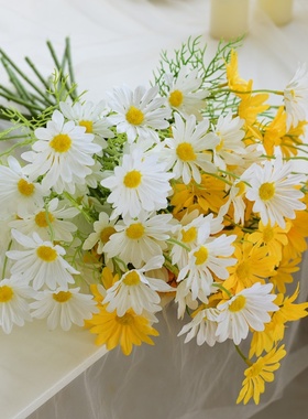 5头小雏菊仿真洋甘菊荷兰菊塑料假花绢花家居装饰摆件花厂家批发