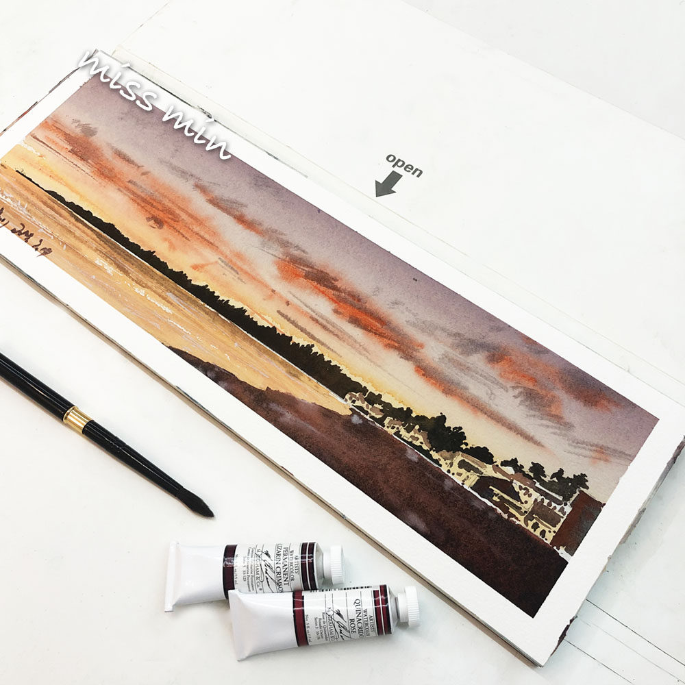 宝虹全棉300g四面封胶水彩本