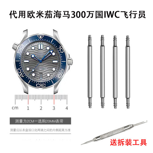适配海马300生耳针表轴IWC表带连接轴柏涛菲诺飞行员葡萄牙7配件