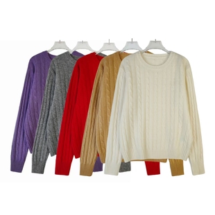 绞花绵羊毛女士毛衣 时尚 YM1908 新款