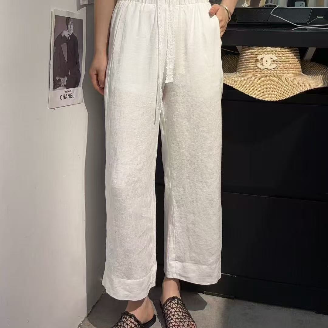 FN37 夏季新款弹力腰纯亚麻女士休闲裤 [15]