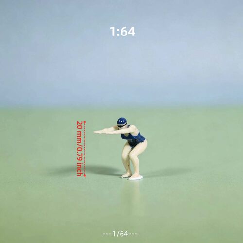1:43&1:64&1:87 比例-预备起跳跳水微缩小人-微缩场景搭配-迷你人