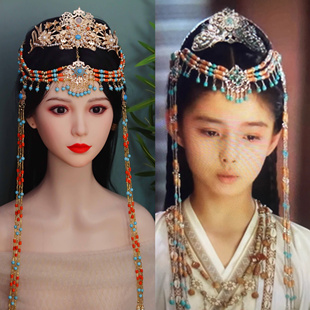 芳菲雪手工汉服异域风仿斛珠夫人萨莉亚艾米同款藏风敦煌风额链