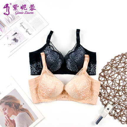 紫妮蓉内衣女性感文胸聚拢薄款蕾丝无钢圈收副乳调整型防下垂台湾
