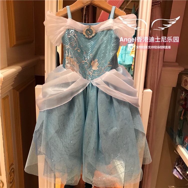 香港迪士尼乐园 演出服礼服装扮灰姑娘连衣裙 儿童演出 公主裙子