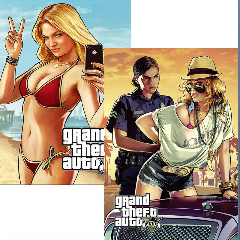 侠盗猎车手海报gta5游戏周边侠盗飞车电竞网咖宿舍卧室装饰墙贴纸