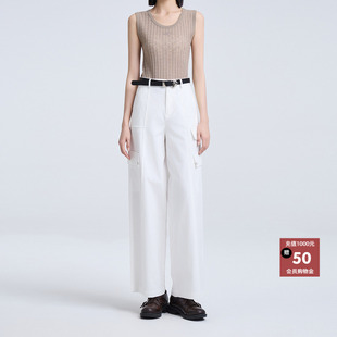 恩瑞妮专柜同款2025秋季新款时尚百搭显瘦直筒阔腿裤工装裤女