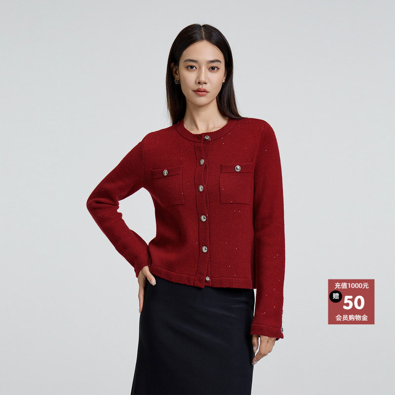 恩瑞妮专柜同款2025冬季纯色新款百搭显瘦气质淑女针织衫上衣女,女装/女士精品,毛针织衫,淘宝优惠券,粉丝福利购,淘宝优惠卷