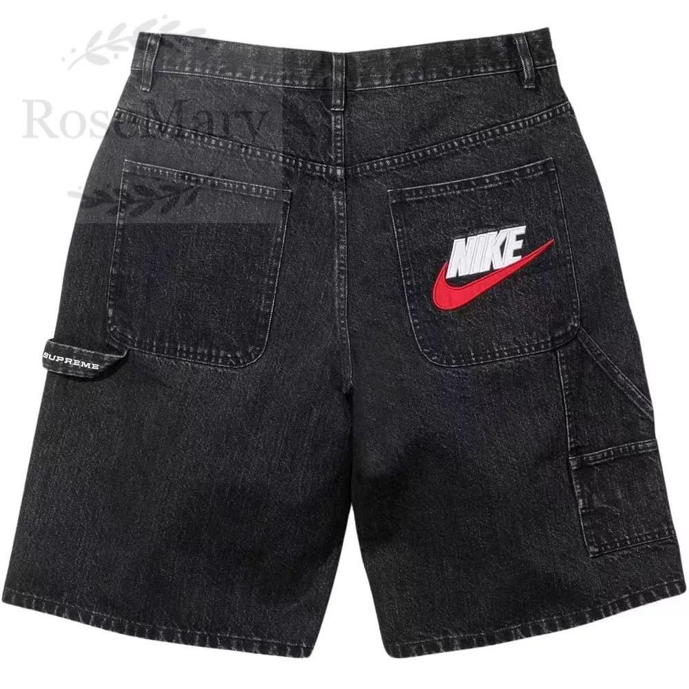 Спот Суприм 24SS НЙКо-брендированный деним шорты деним спортивные шорты