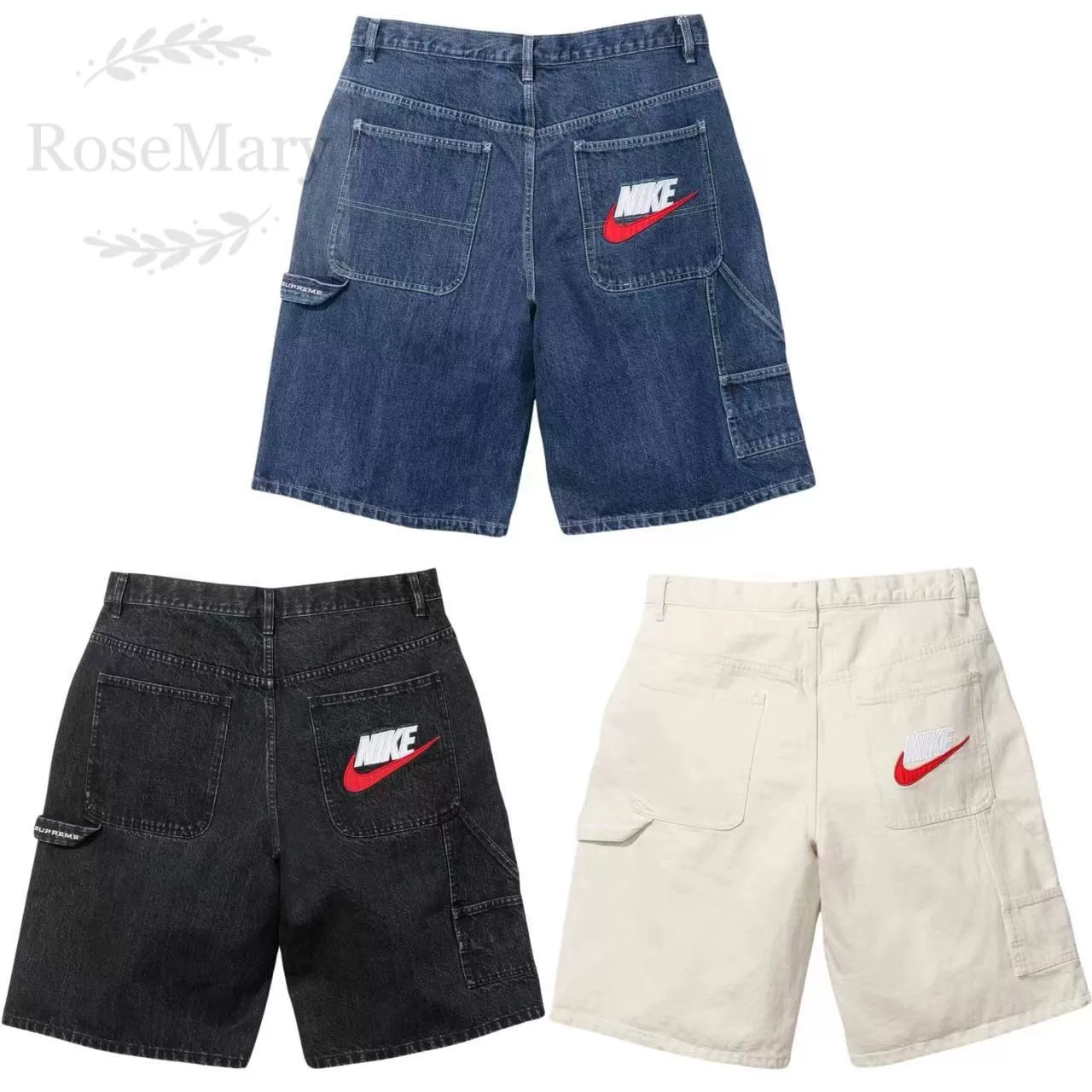 Спот Суприм 24SS НЙКо-брендированный деним шорты деним спортивные шорты