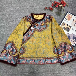 云禾锦新中式国风刺绣拼接提花上衣女2025秋冬款气质百搭提花上衣