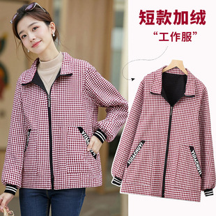 冬季棉布加绒加厚罩衣女外穿耐磨耐脏长袖围裙家用厨房干活工作服