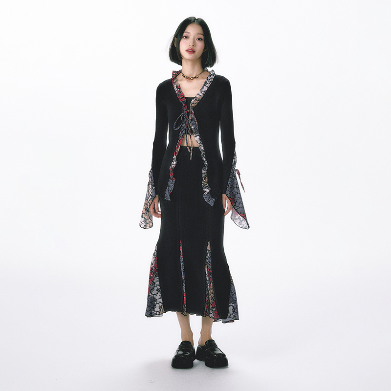 杨二大梦荷叶边鱼尾套装（多色）