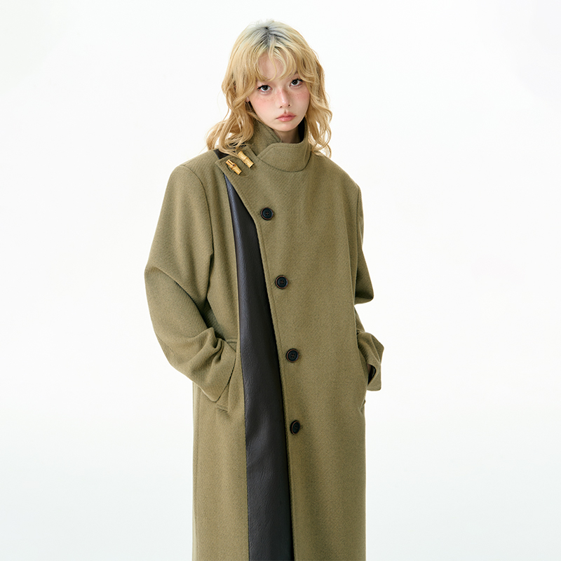 杨二大梦复古拼皮大衣