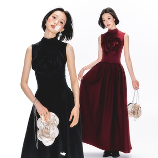 连衣裙 裙子女无袖 杨二大梦原创设计玫瑰背心裙长裙2025夏季 新款