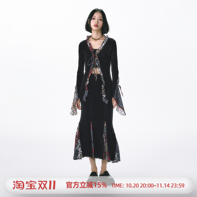 杨二大梦荷叶边鱼尾套装（多色）