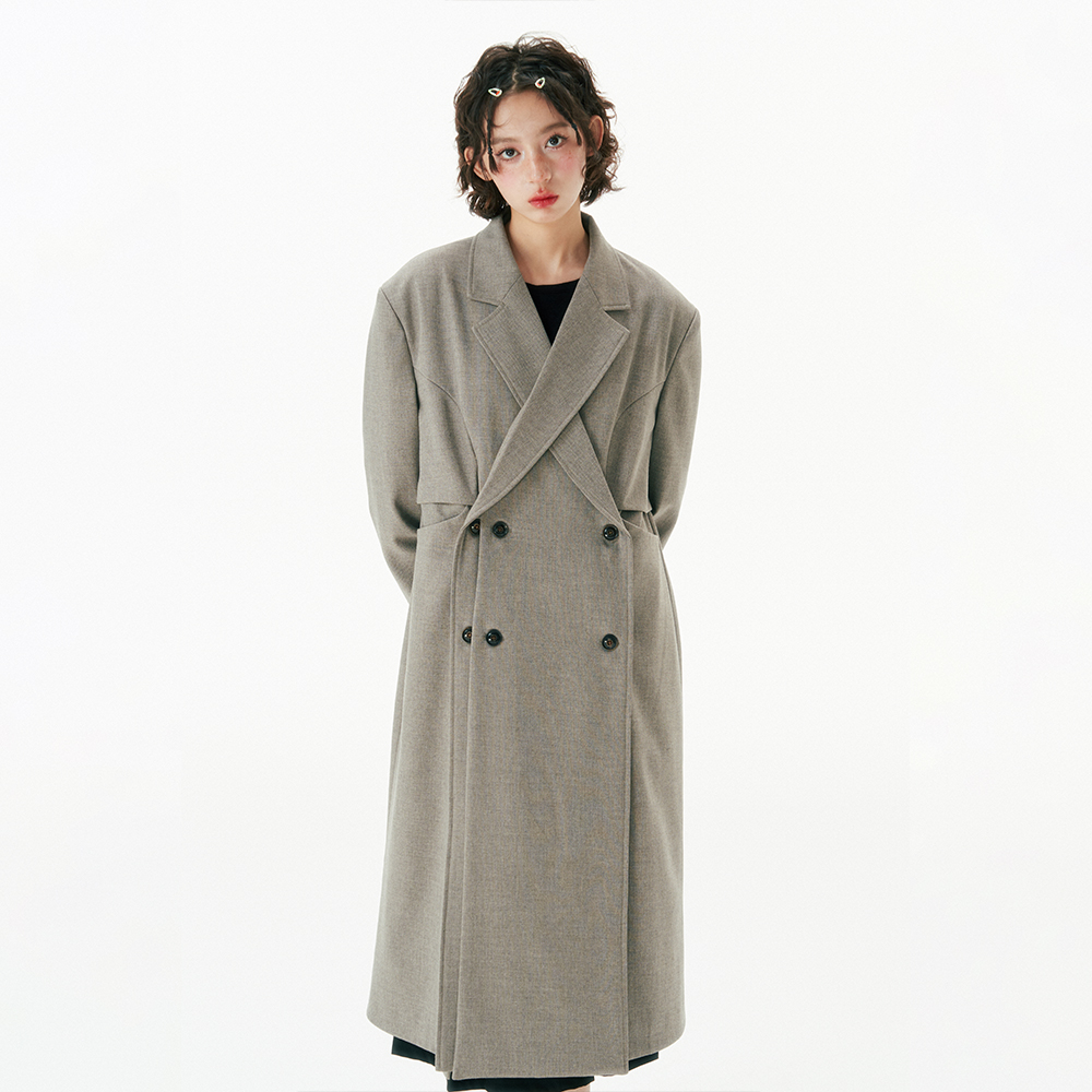 杨二大梦交叉领复古风衣