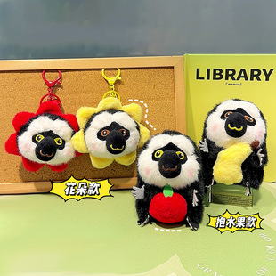 红山动物园白面僧面猴公仔毛绒挂件钥匙扣书包卡通玩偶情侣挂饰品