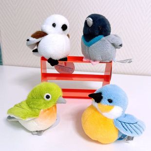 赛特嘟嘟摇晃发声仿真翠鸟绣眼鸟玩偶山雀鸽子小鸟公仔毛绒娃娃