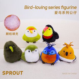 仿真爱鸟系列鸟玩偶可爱鹦鹉摆件儿童毛绒玩具公仔掌中宝礼物批发
