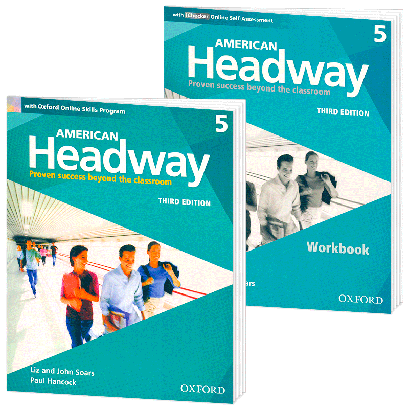 英国oxford牛津青少版 初中英语教材Headway5美版最新第三版本含练习册 online skills program含ichecker online self-Assessment