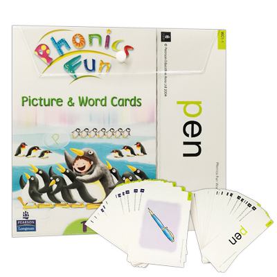 包邮培生英文原版进口朗文自然拼读 longman Phonics Fun1级别 教学卡片 Picture cards 第四级 教学资源 幼少儿教材 小学英语拼读