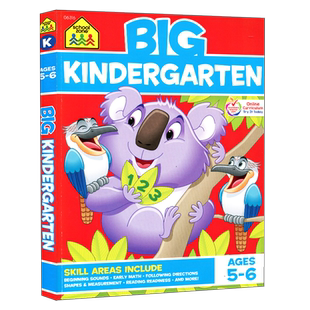美国原版 字母书写益智练习册 BIG KINDERGARTEN workbook 英文儿童启蒙练习册schoolzone 出版社5-6岁幼儿园教师学前教育家庭教辅