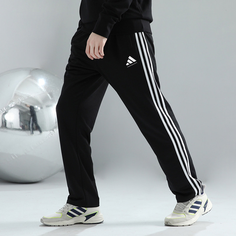 Adidas阿迪达斯裤子男 三条杠运动裤 宽松直筒裤长裤 TR30PT-BW-1