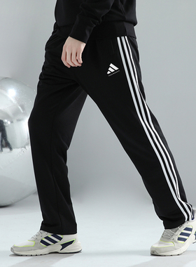 Adidas阿迪达斯裤子男 三条杠运动裤 宽松直筒裤长裤 TR30PT-BW-1