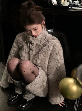 皮毛一体羊羔毛外套女2025秋冬新款韩系环保皮草加厚水貂毛绒大衣