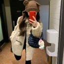 牛角扣羊羔毛外套女2025冬新款 韩系加厚皮毛一体环保皮草毛绒大衣