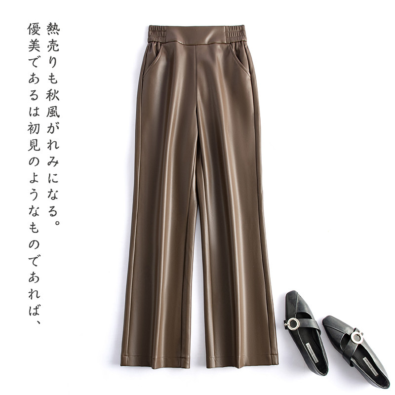 海宁真皮皮裤女高腰2025秋冬休闲裤