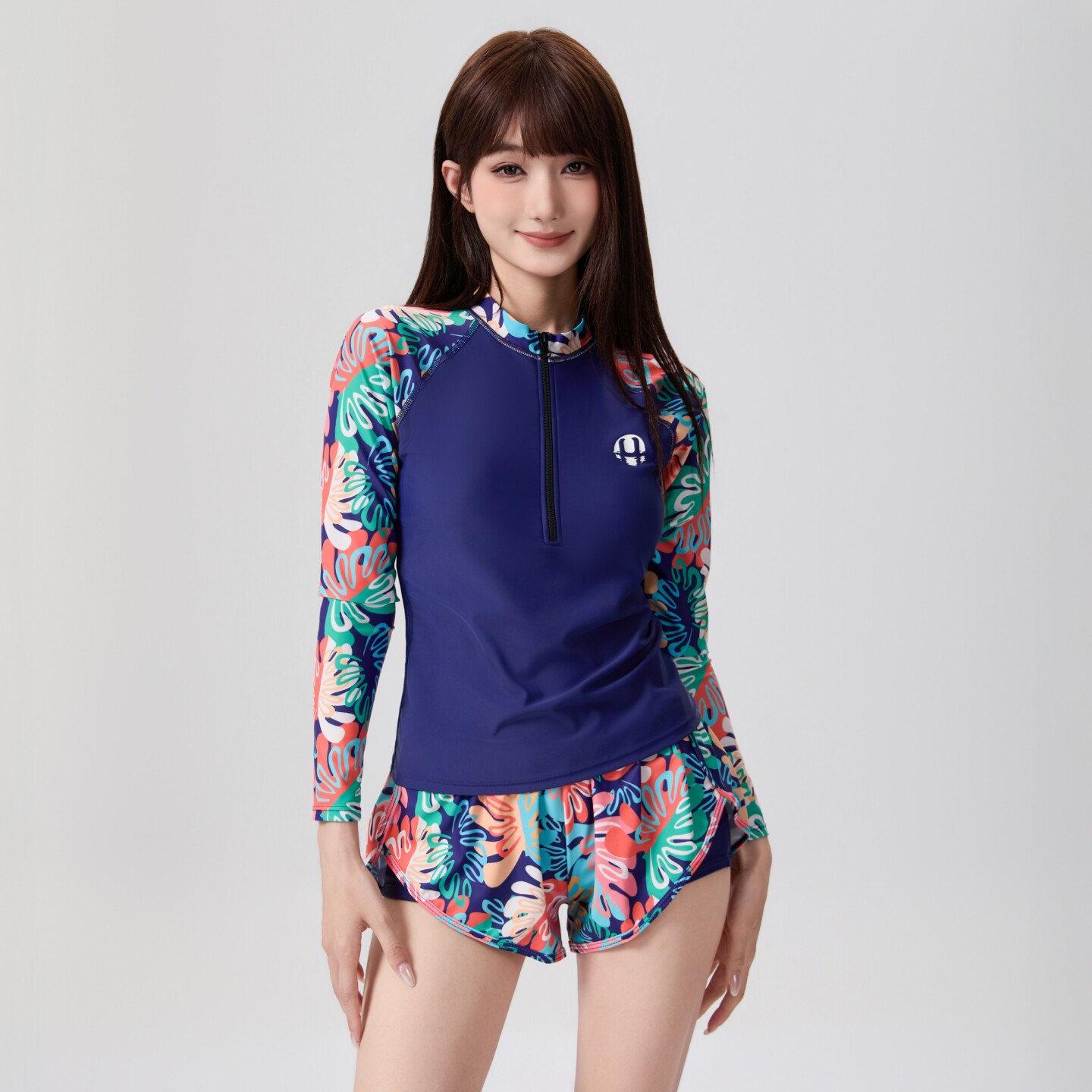 长袖防晒显瘦速干分体泳衣女