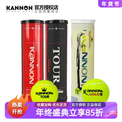 Kannon康龙冠群黑罐TUOR索德林孟菲斯公开赛网球比赛球训练球白罐