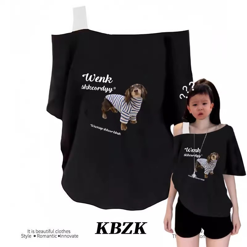 新款印花假两件短袖t恤女