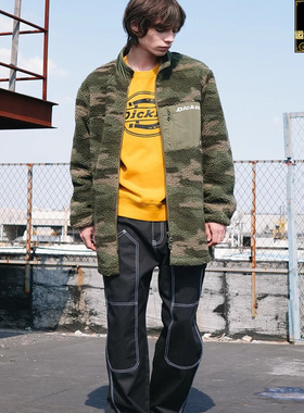 专柜正品 DICKIES男子羊羔绒中长款潮流运动风衣外套DK008020B321