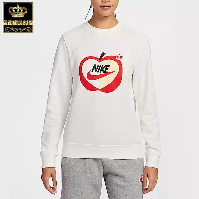 NIKE耐克女苹果印花运动休闲卫衣