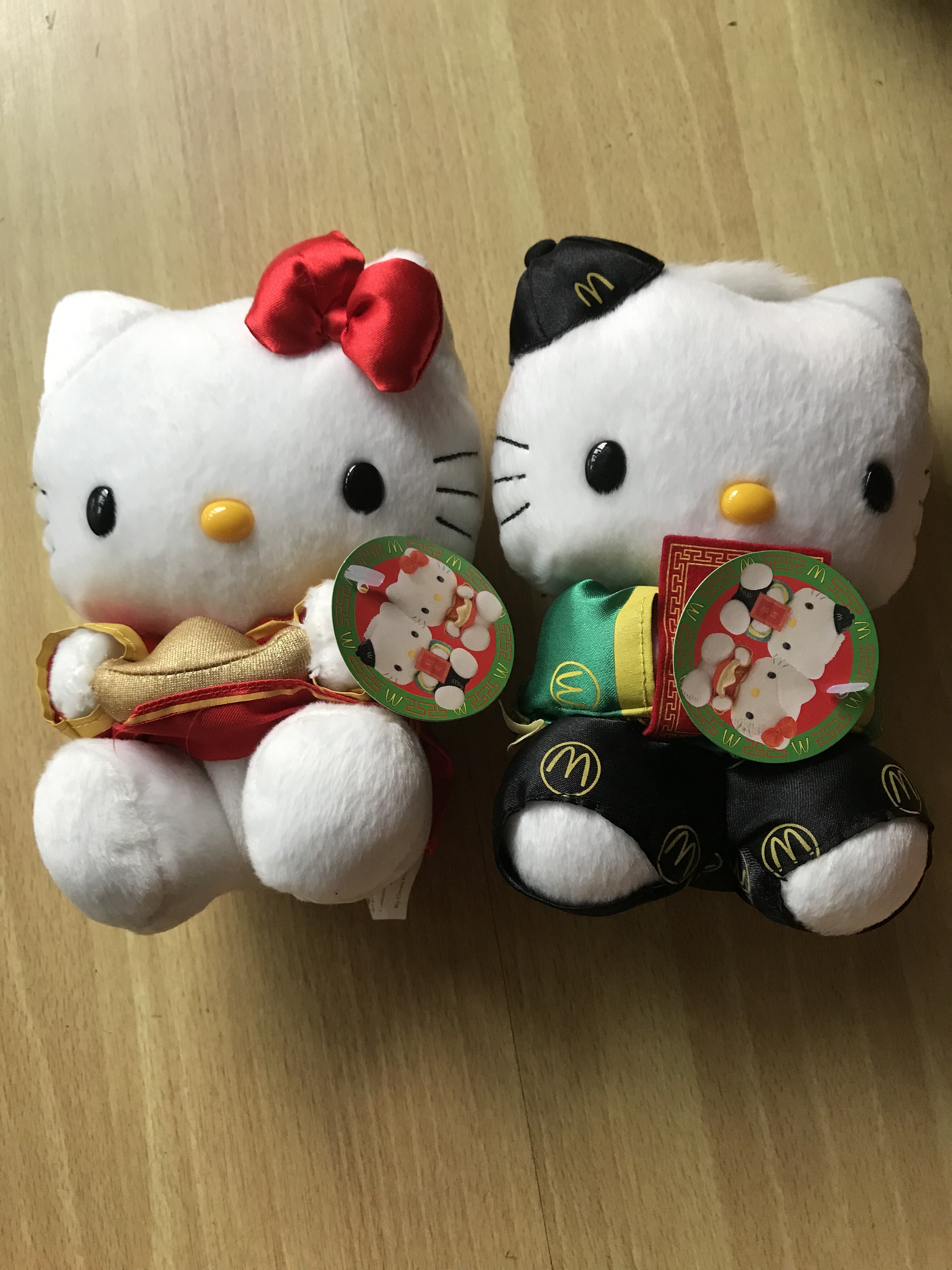 中古玩偶香港正版Kitty凯蒂猫结婚公仔压床娃娃花车婚庆2002年标